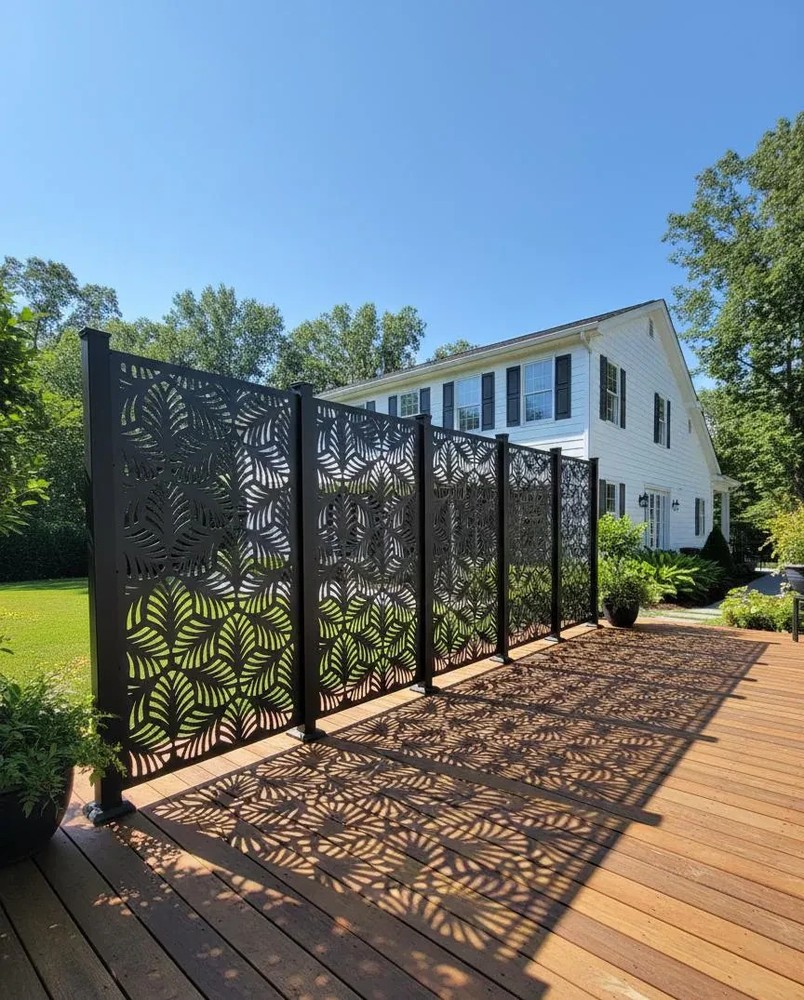 Laser Cut Aluminum Privacy Screen Panel | Monarch Design