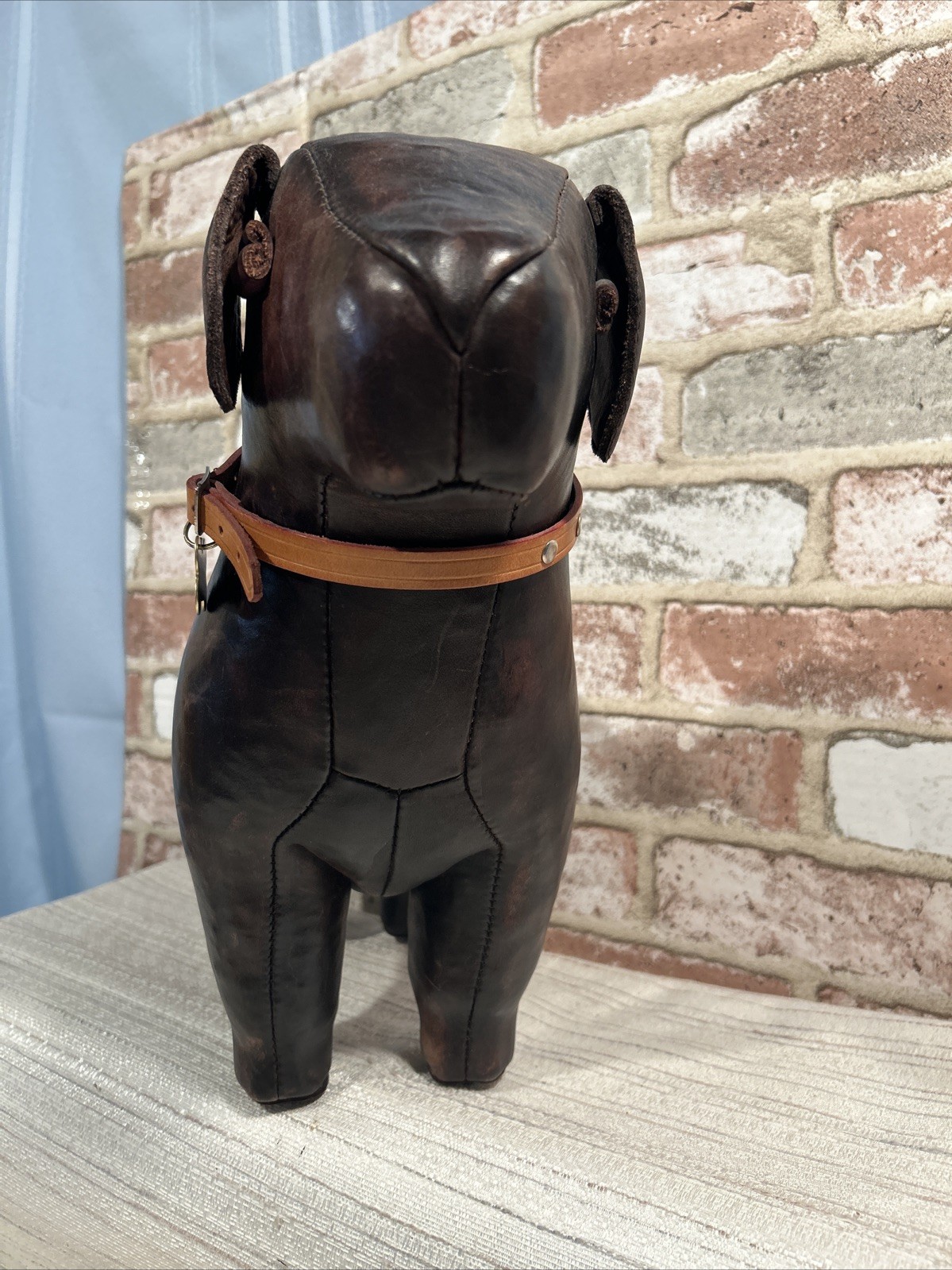 Vintage DIMITRI OMERSA Leather Dog Abercrombie Fitch Footstool Ottoman