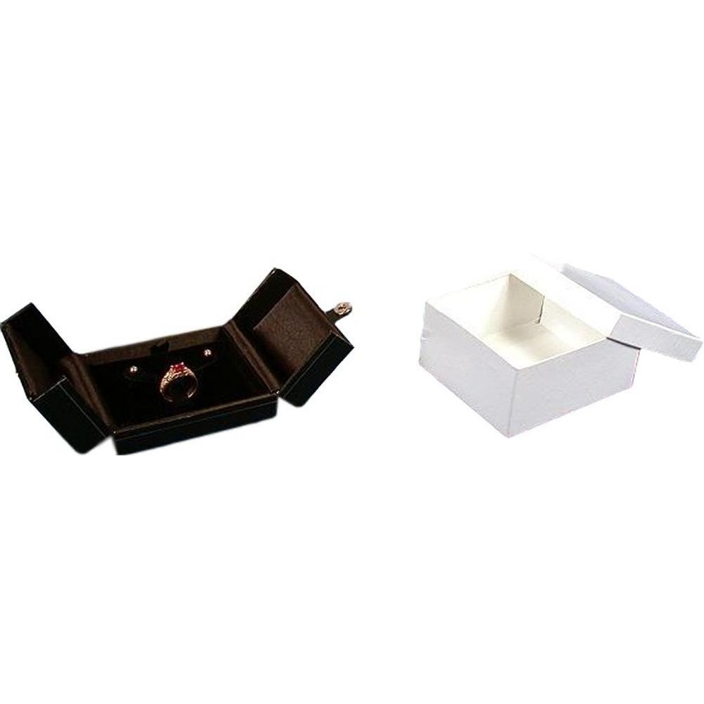 12 Black Ring & Earring Snap Lid Gift Boxes 3 1/2"