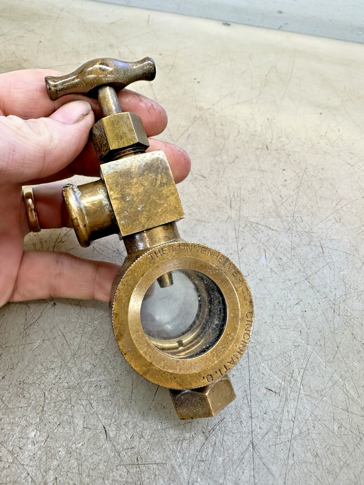LUNKENHEIMER DRIP SIGHT OILER Brass Lubricator or Old Gas Engine