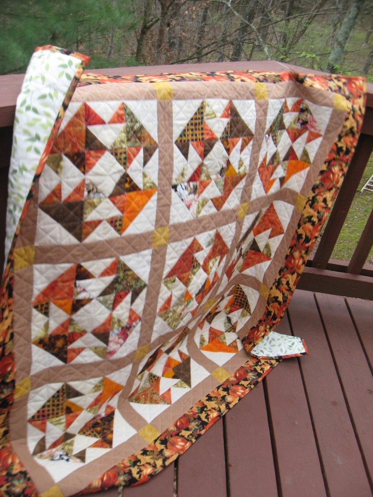 Handcrafted Abundance Quilt, 52" Square