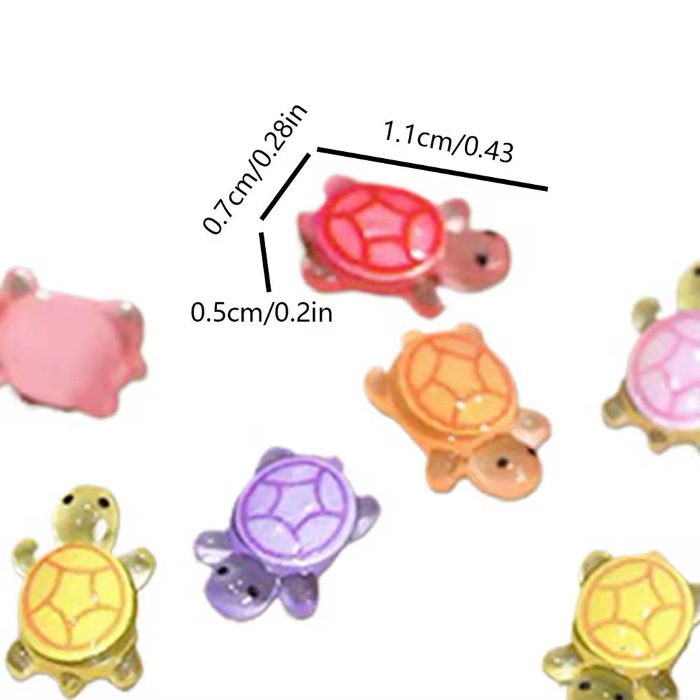 100Pcs Mini Resin Turtles Night Glow Turtle Figurines Realistic Tiny Turtles