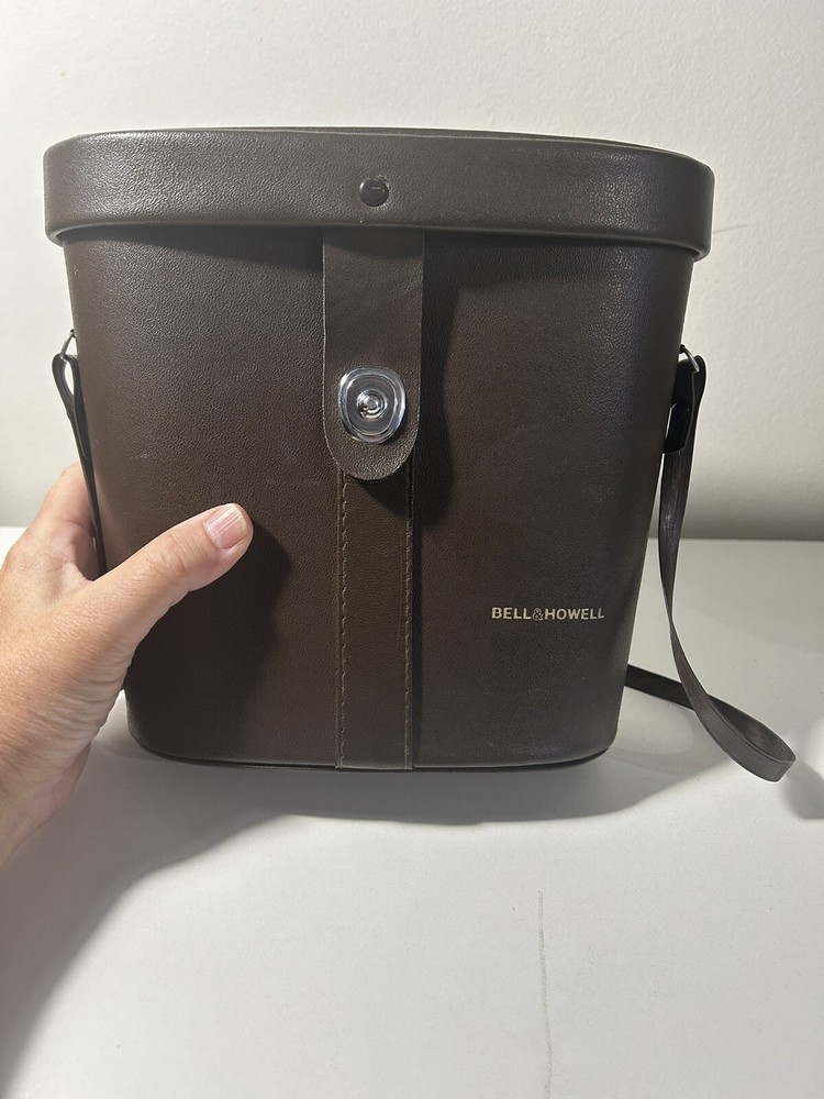 Bell & Howell Binocular Case Dark Brown Lidded with Strap *Empty