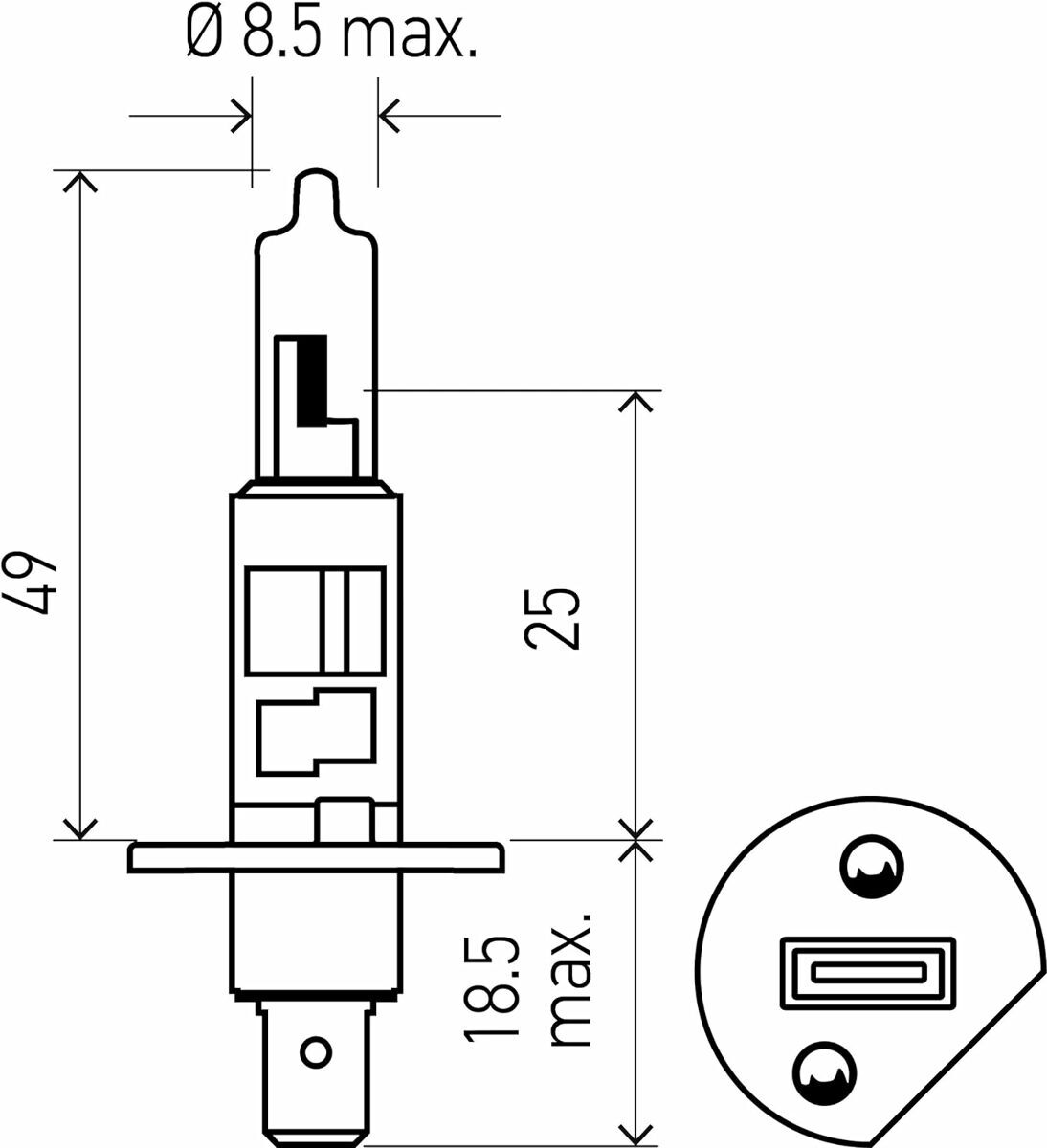HELLA H1 YL Xtreme Yellow Bulbs, 12V, 55W 2 Pack