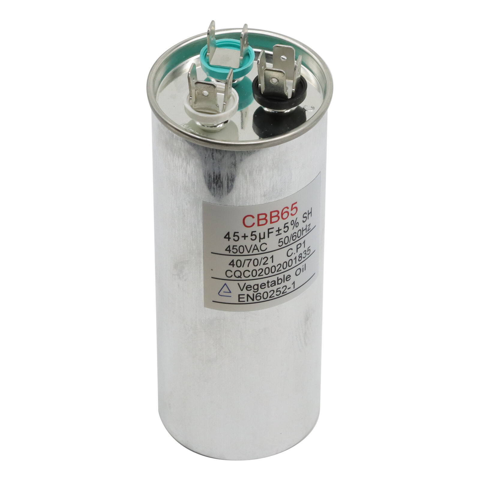 45+5 MFD ±5% Dual Run Capacitor 370 450 VAC CBB65-R AC Motor HVAC Fan 10 Pack
