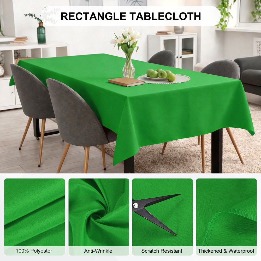 160x250cm Rectangle Tablecloth, Thickened Polyester Table Cloth Emerald Green