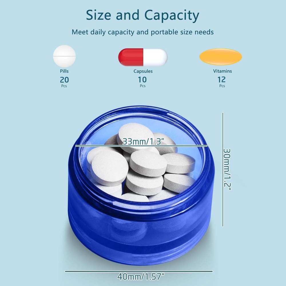 7 Day Stackable Pill Organizers Round Pill Tower Boxes with Lids for Supplements