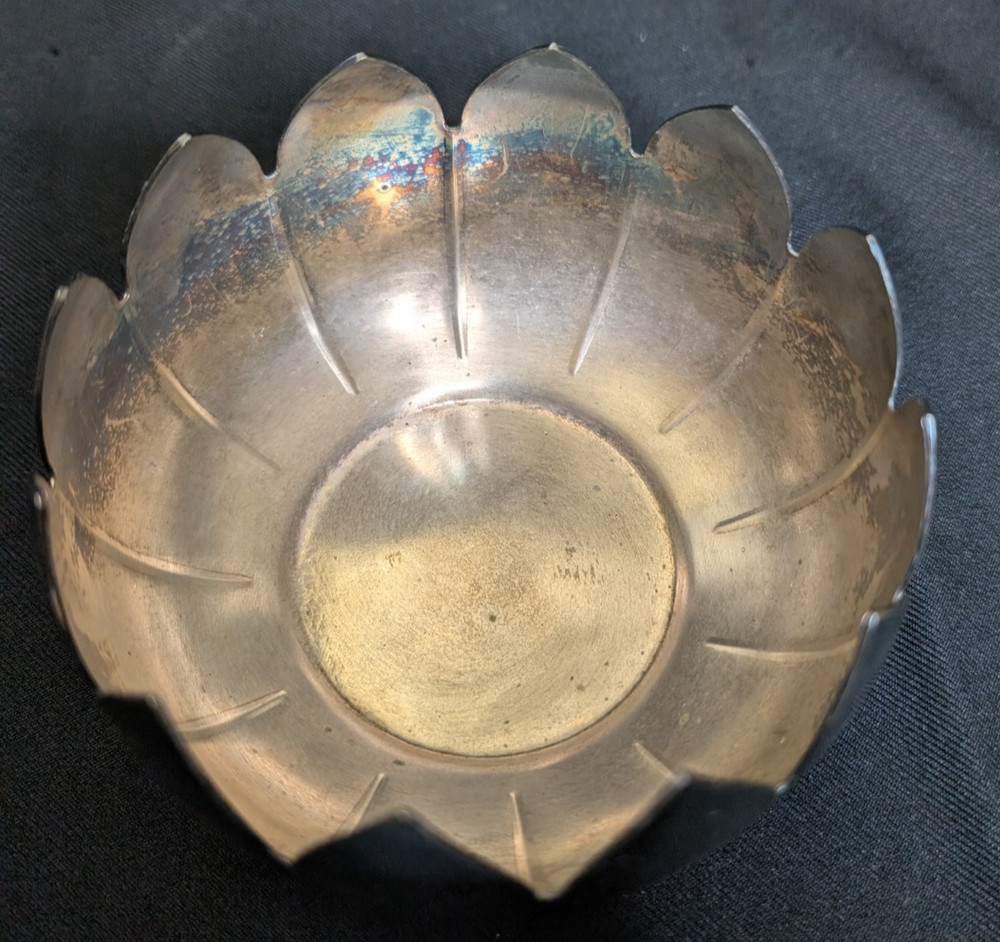 Vintage Leonard Silver plate Flower Frog Lotus Petal Floral Decoration Dip Set