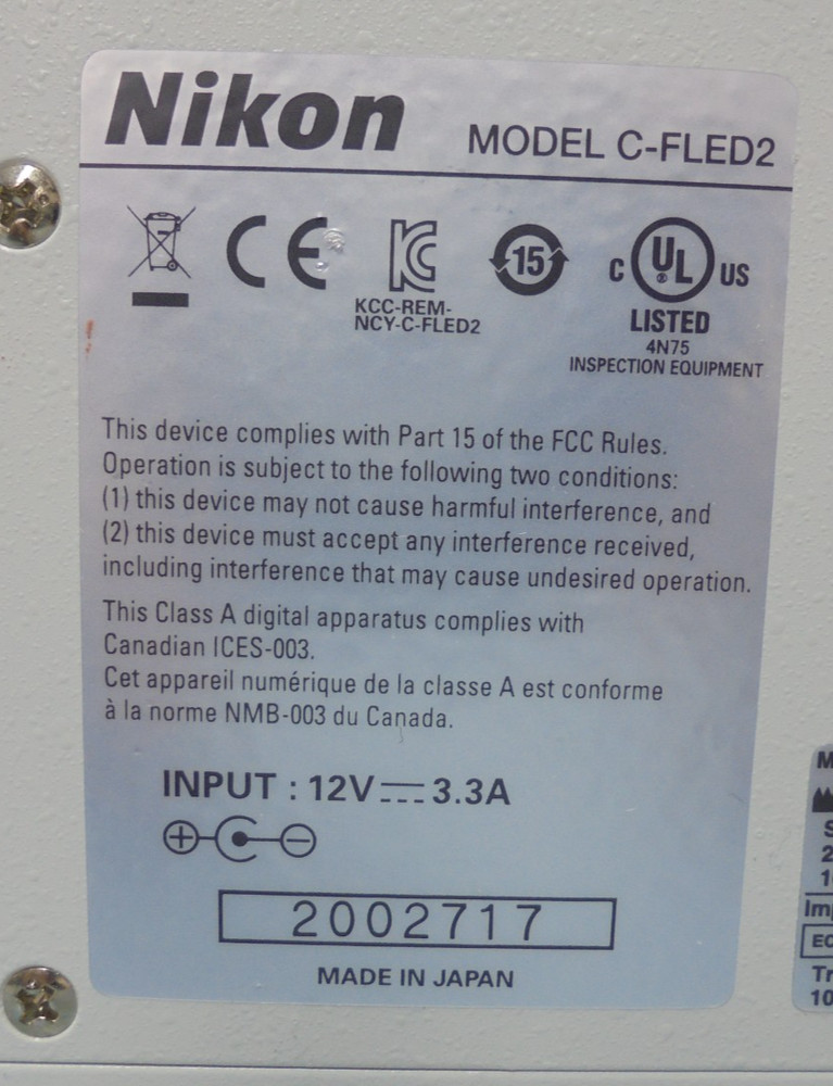 Nikon C-FLED2 Light Source for Fiber Illuminator
