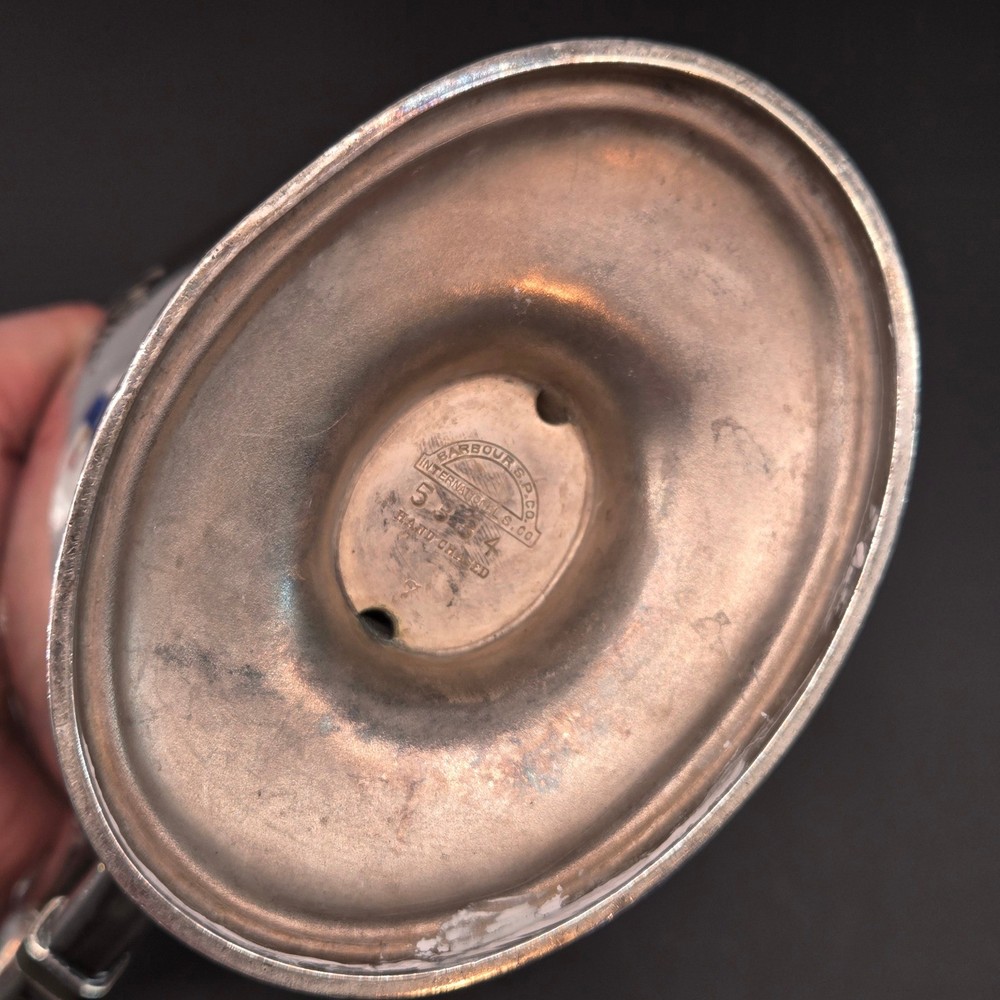 Barbour Silver Co Antique Silver Plate Teapot Hand Chased Monogrammed 5334