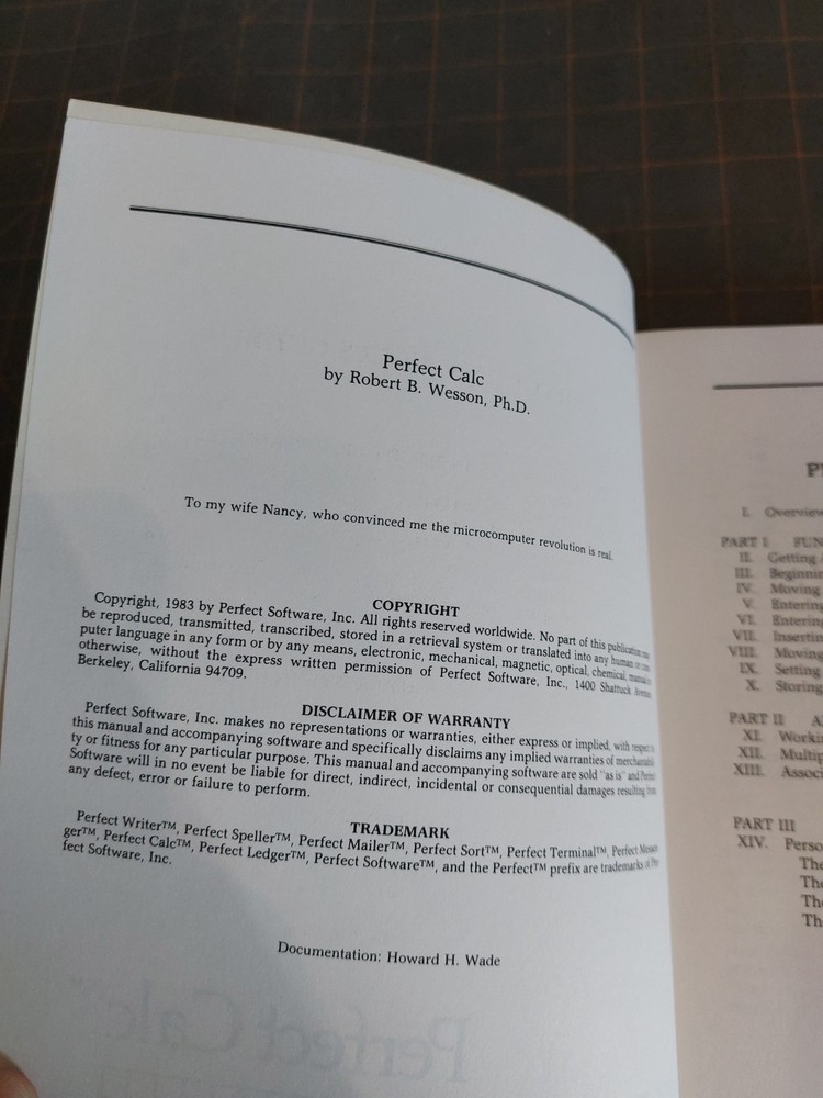 Kaypro Perfect Calc Guide Manual
