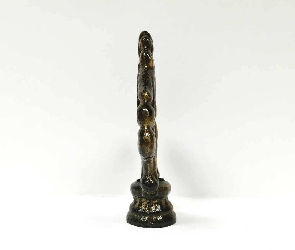 Lamp Finial-Solid Cast Brass ORNAMENTAL LOOP w/dual threads, AB Finish