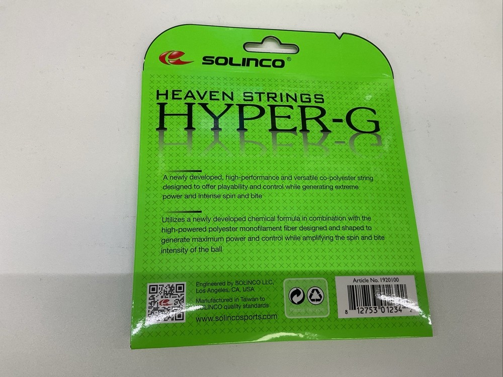 3 Pack Solinco Hyper-G 16Lg/1.25mm Polyester Green