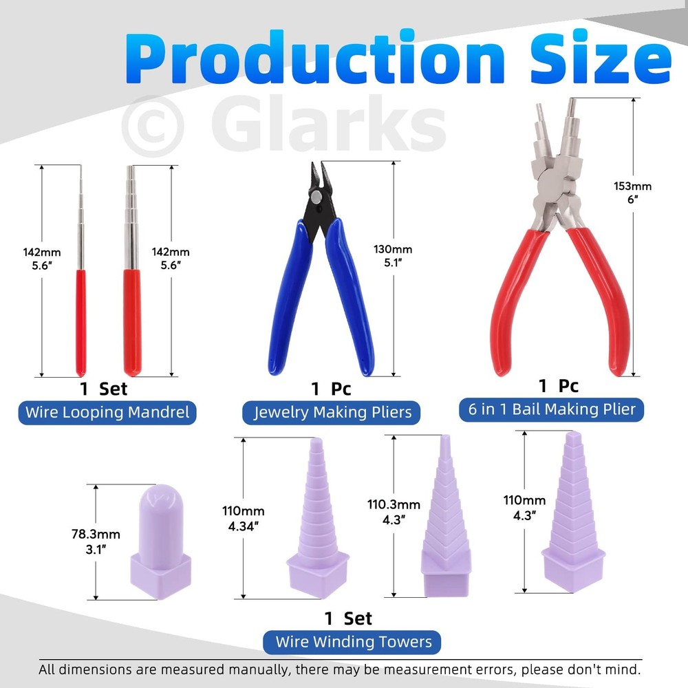 8Pcs Wire Looping Tool Set Including Wire Looping Mandrel, 6 in 1 Bail Making...