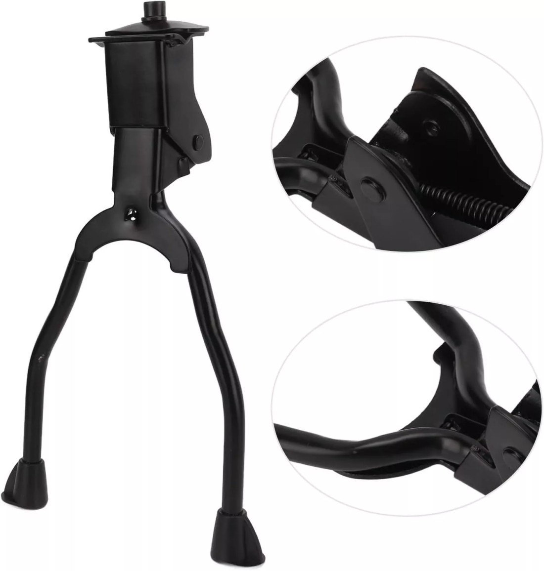 Bicycle Double Leg Side Stand Kick Kickstand Bike Support Spring Center Black