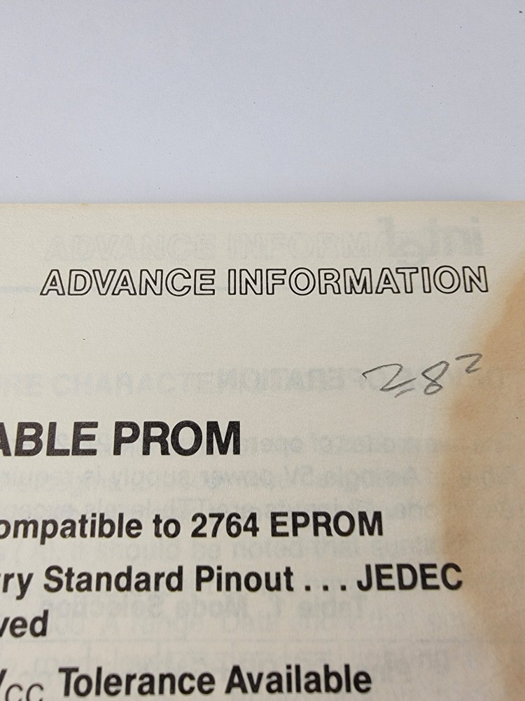 Extremely Rare Original Vintage Preliminary Intel Data Sheets From The 70s & 80s