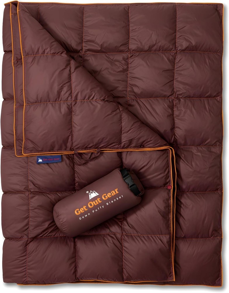 Down Camping Blanket - Puffy, Packable, Lightweight and Warm | Ideal for Outd...