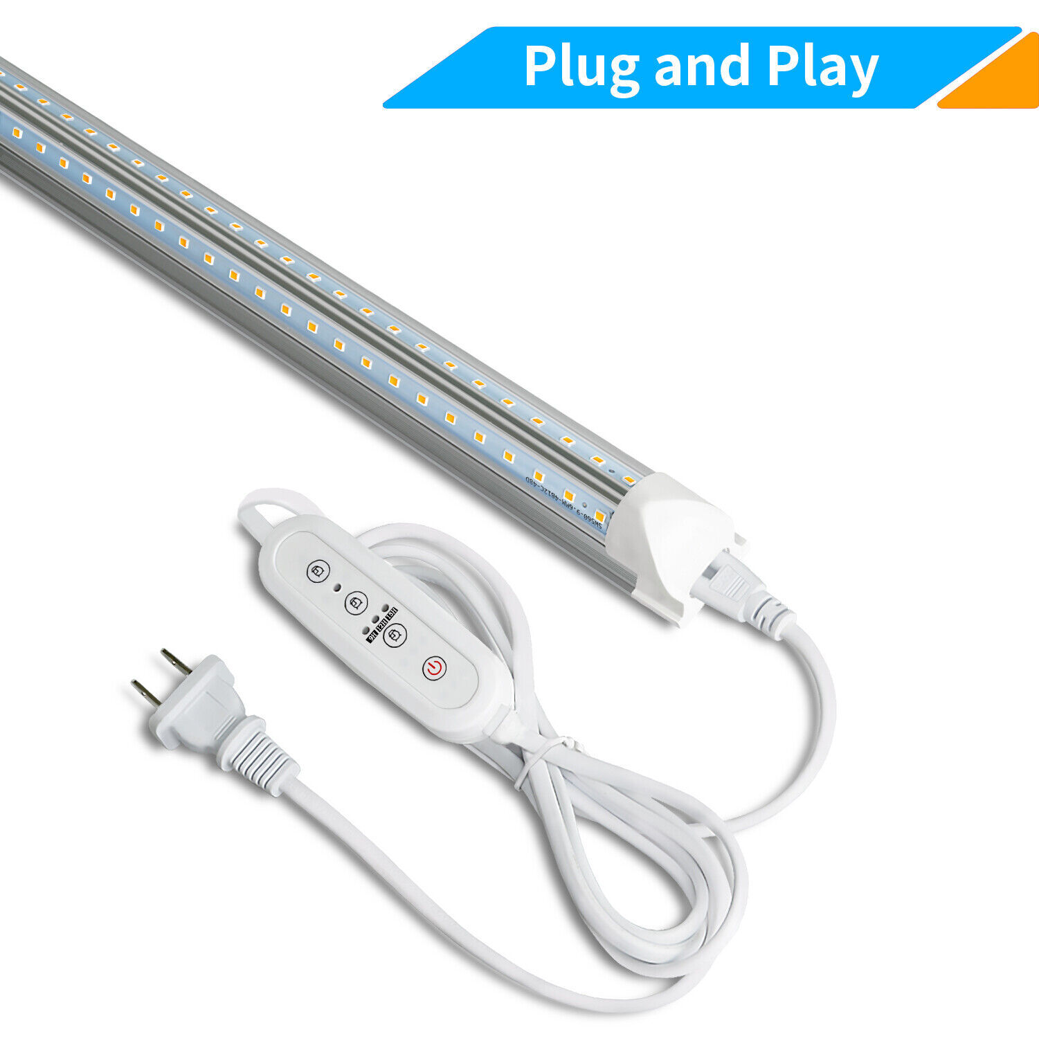 T8 4FT 50W LED Grow Lights Full Spectrum 3000K LED Tube Light Fixture With Timer