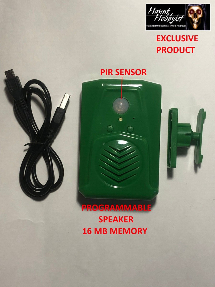 PIR Sensor Activated Programmable Speaker 16MB MEMORY (7 minutes) USB CABLE LED