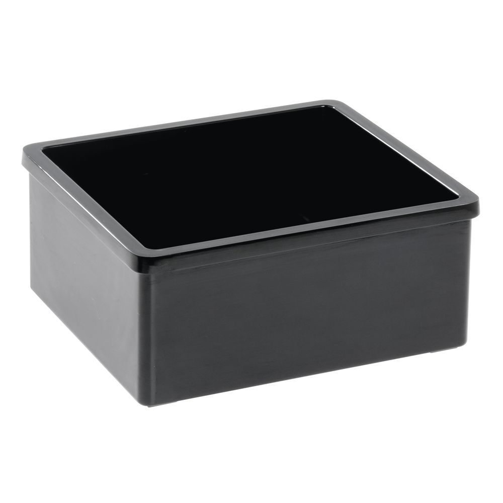 HUBERT® Serving Bowl Rectangular Black Plastic Melamine - 7" L x 6 3/8" W x 3" H