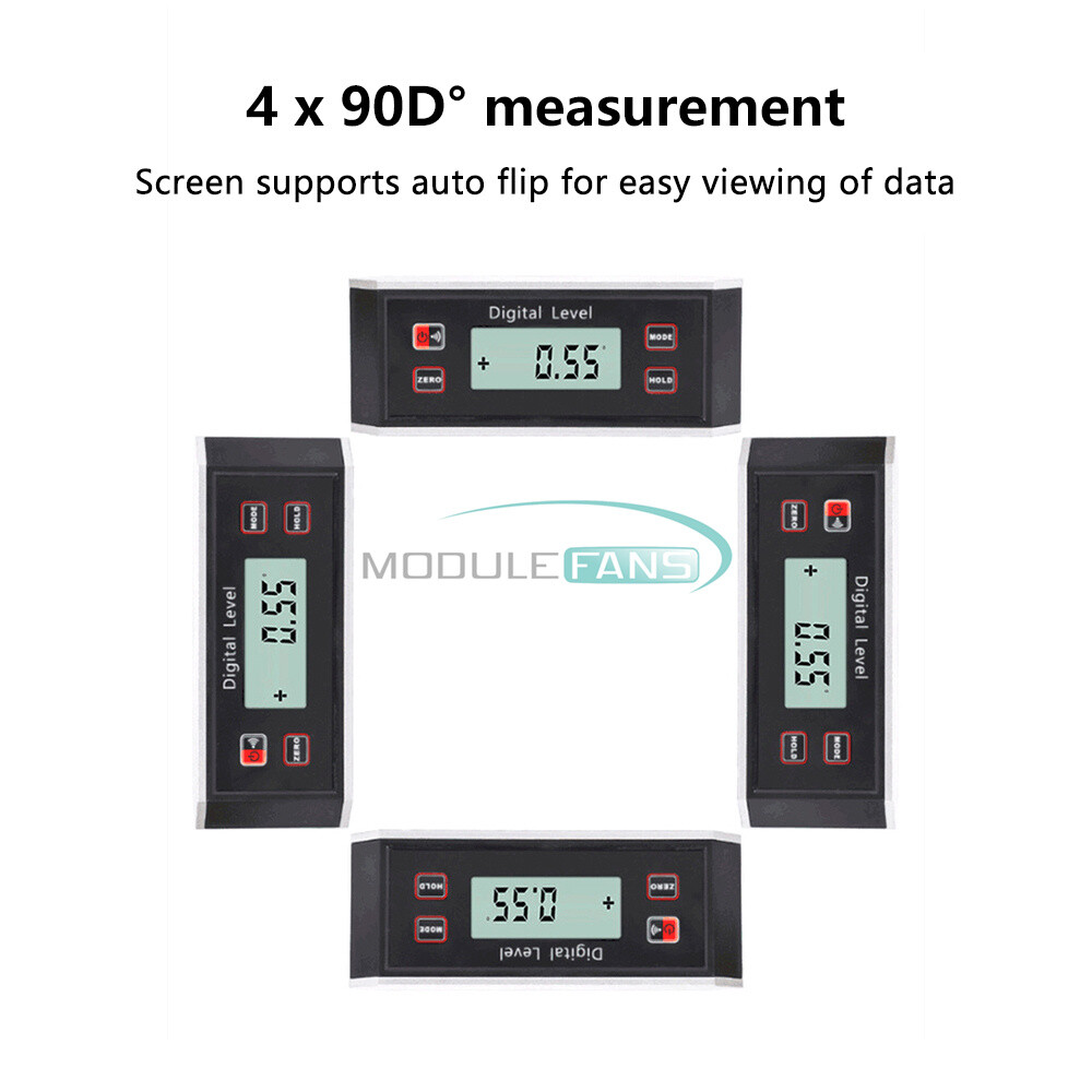 Digital LCD Inclinometer Level Box Protractor Angle Finder Bevel Gauge 4*90°