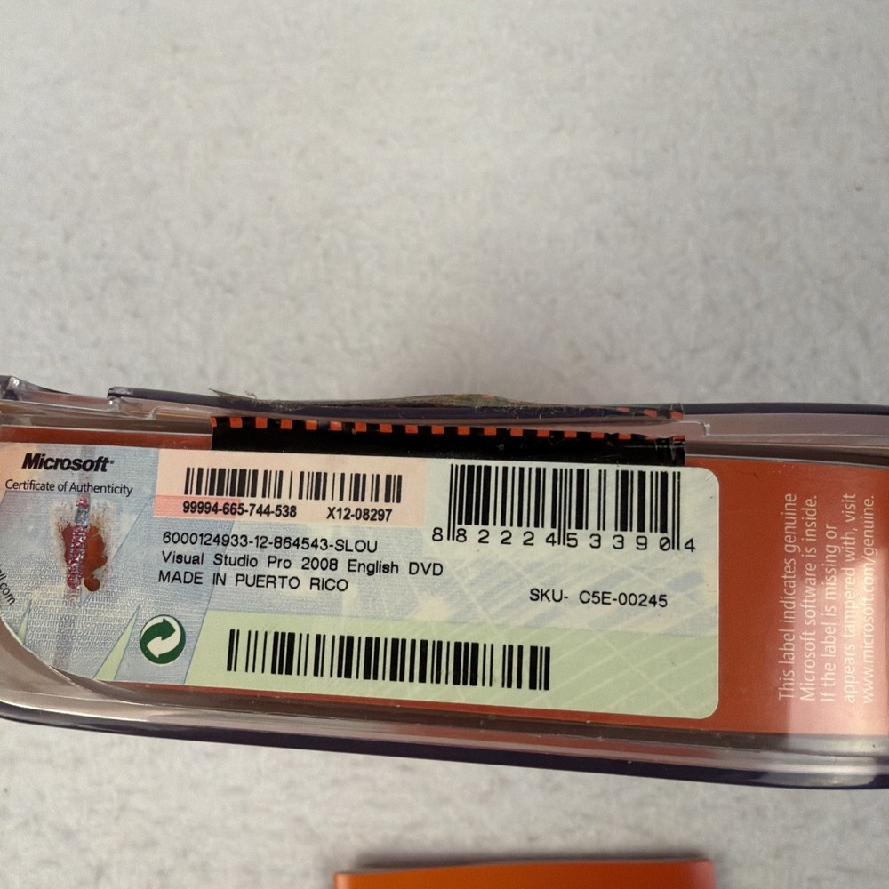 Microsoft Visual Studio Professional 2008 SQL Server Dev 2005 RETAIL Box