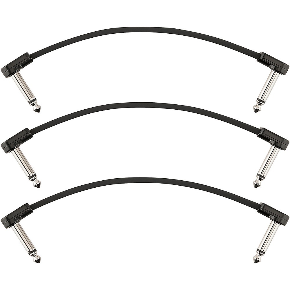 Fender Blockchain Patch Angle to Angle Cables, 3-Pack 6 in. Black