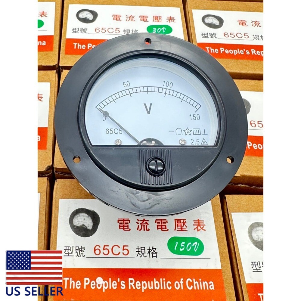 1PC DC 0 ~ 150V Round Analog Volt Pointer Needle Panel Meter Voltmeter