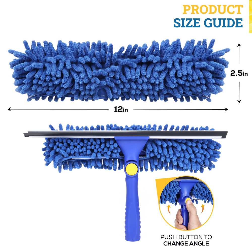 12" Chenille Reusable Washable Window Cleaning Squeegee Sleeves - 5 Pack