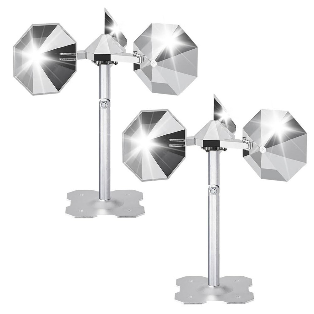 Bird Scare Reflective Device Wind Powered Spinning Silver Reflectors 2PK