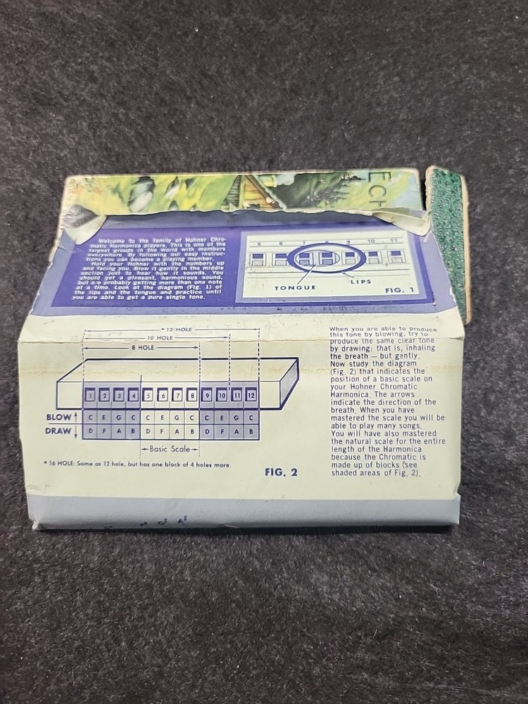 Vntg M Hohner Harmonica The Echo Harp Box Has Damage