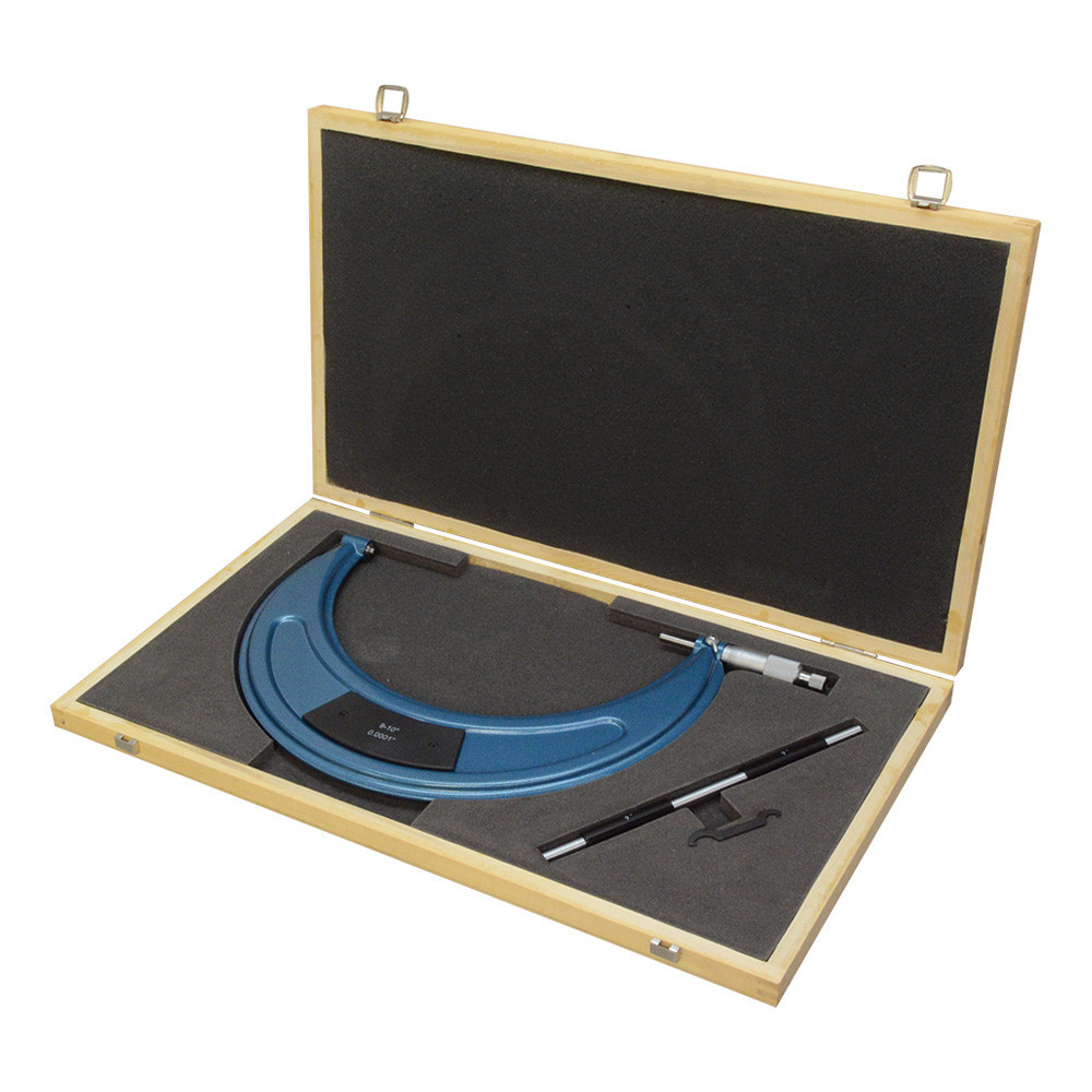 9-10'' Solid Metal Frame Outside Micrometer 0.0001" Graduation With Case