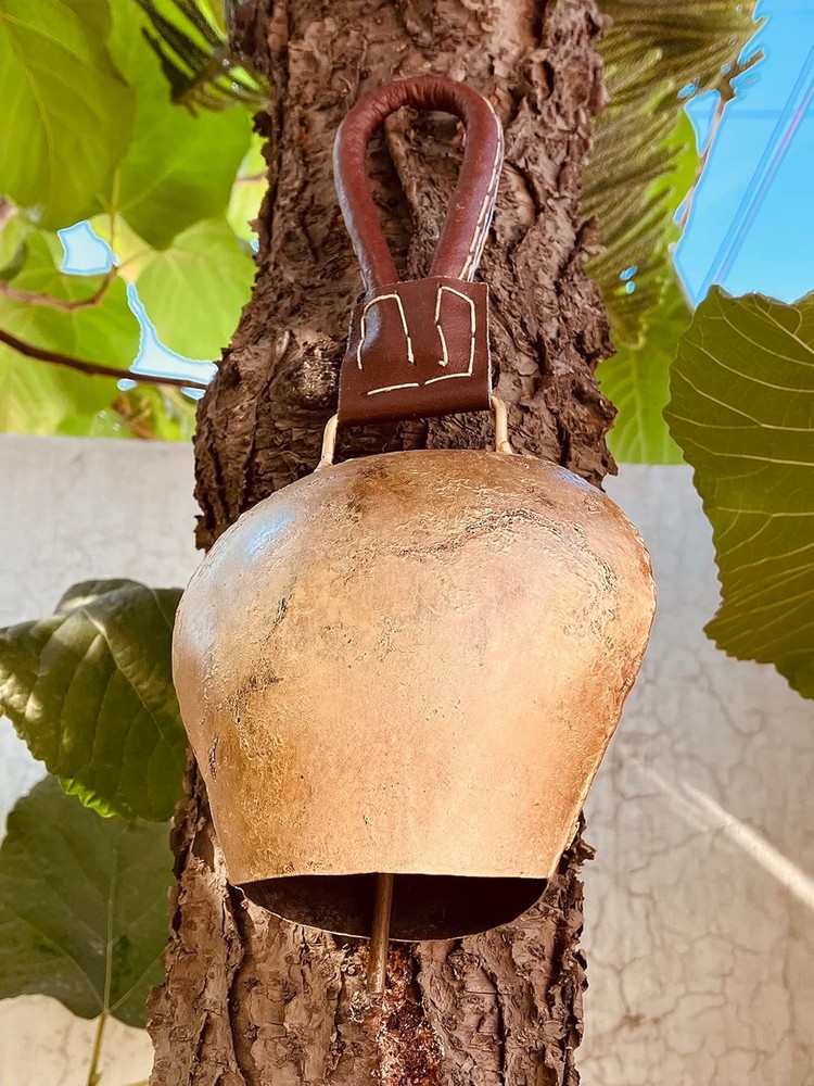5in Rustic Decorative Cowbell Leather Strap