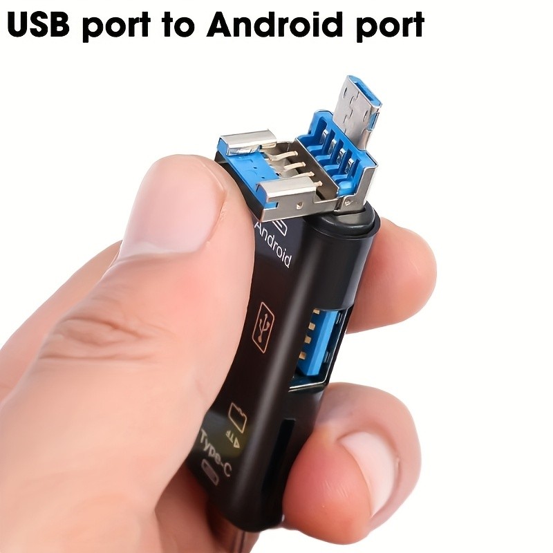 5-In-1 USB Type C/Micro USB/TF/SD Memory Card Reader OTG Adapter