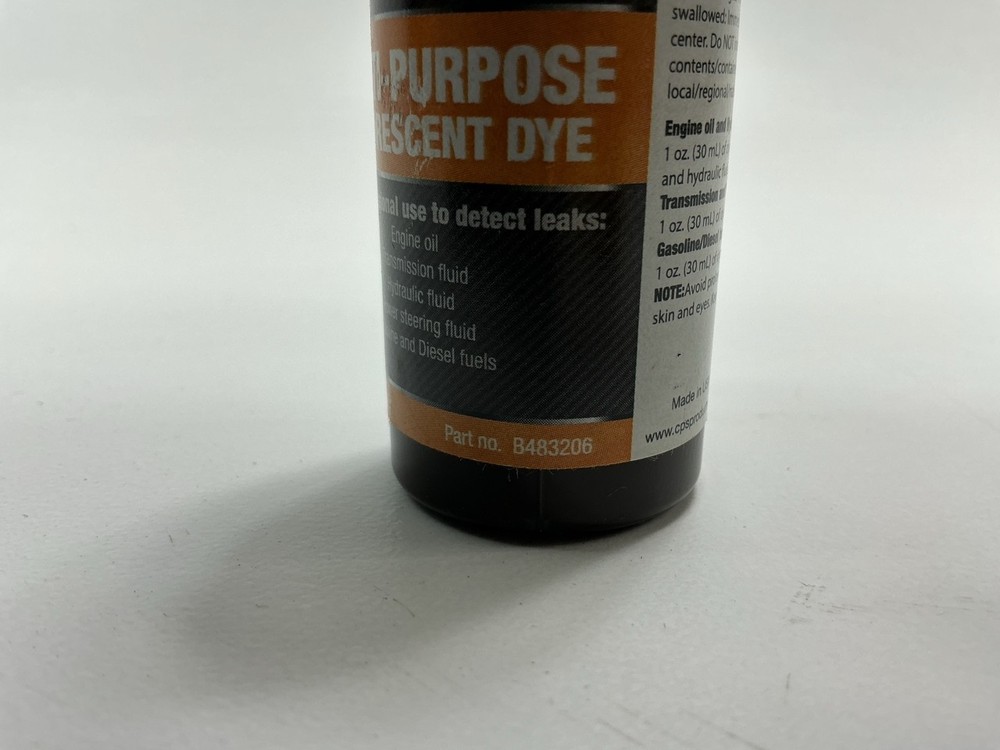 U-VIEW B483206 Multi Purpose Fluorescent Leak Detection Dye Bottle, 1 Oz