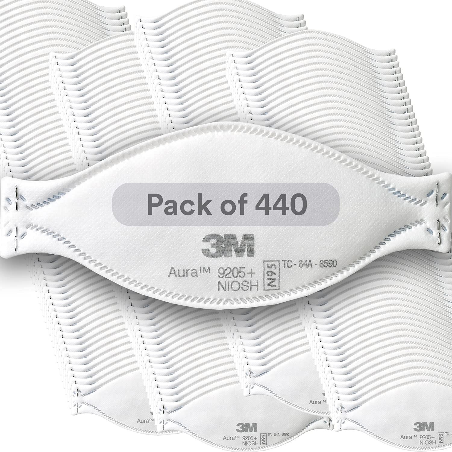 Case of 440 3M Aura 9205+ N95 NIOSH Approved Particulate Respirator Masks