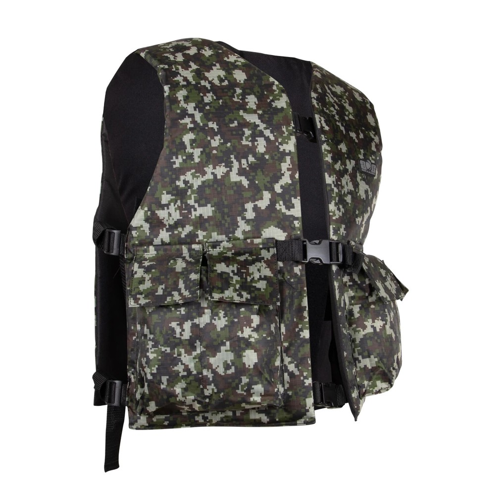GXG Basic Tactical Vest with 2-Pod Holder - Digi Camo Green / Reversible Black