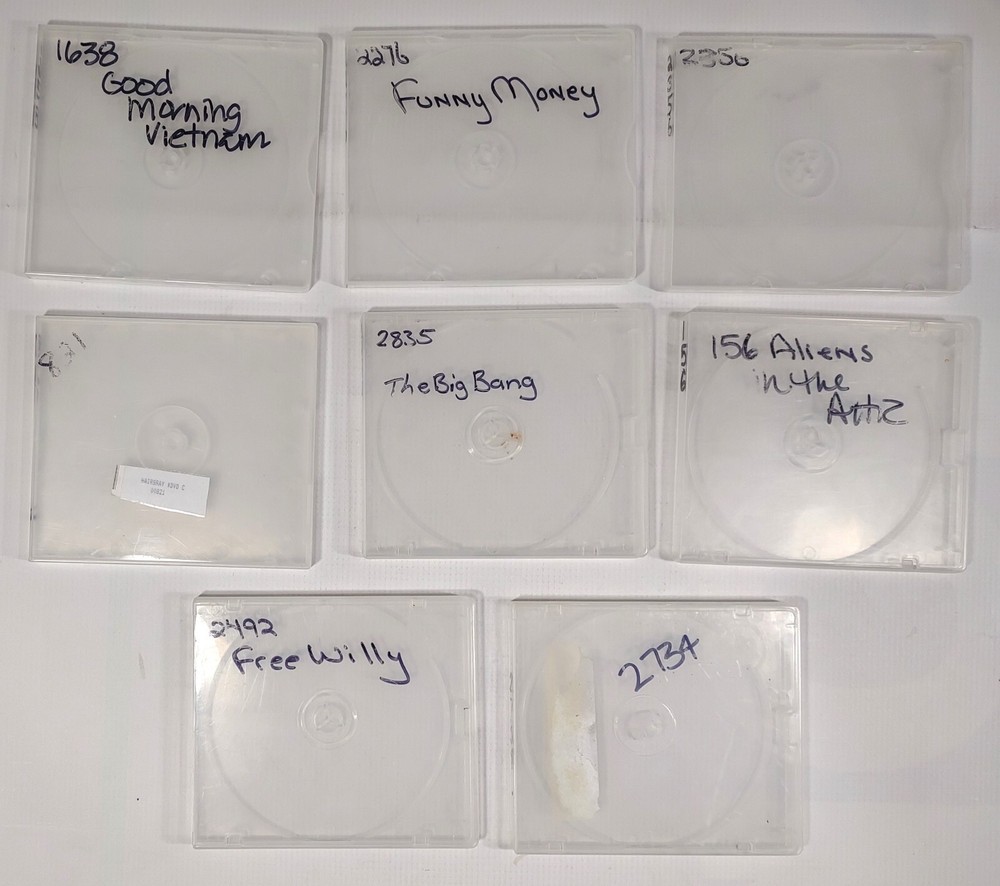 CD DVD Cases 8 Pc Clamshell Square Plastic Standard Slim Clear Bulk Bundle Lot