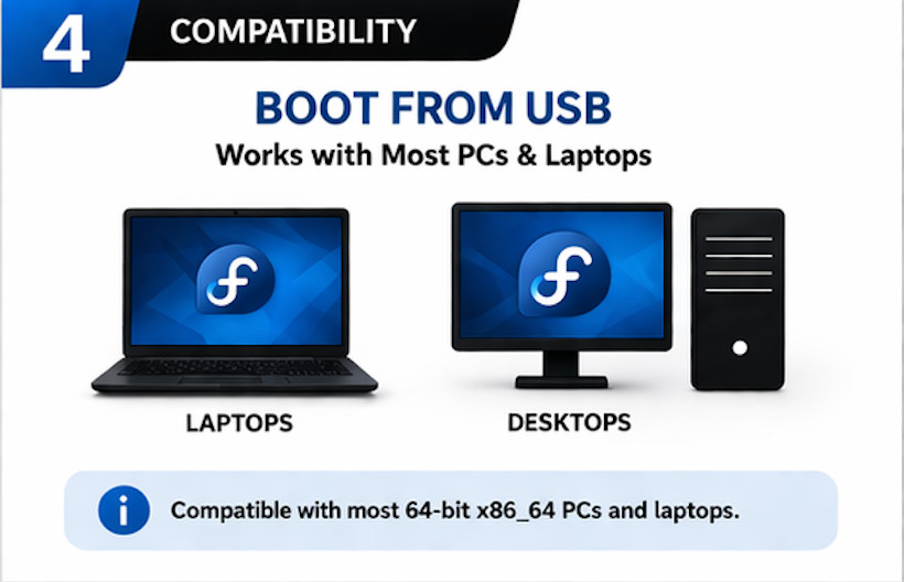 Fedora 41 64bit Bootable Linux USB GNOME Live Install Drive FREE SHIPPING