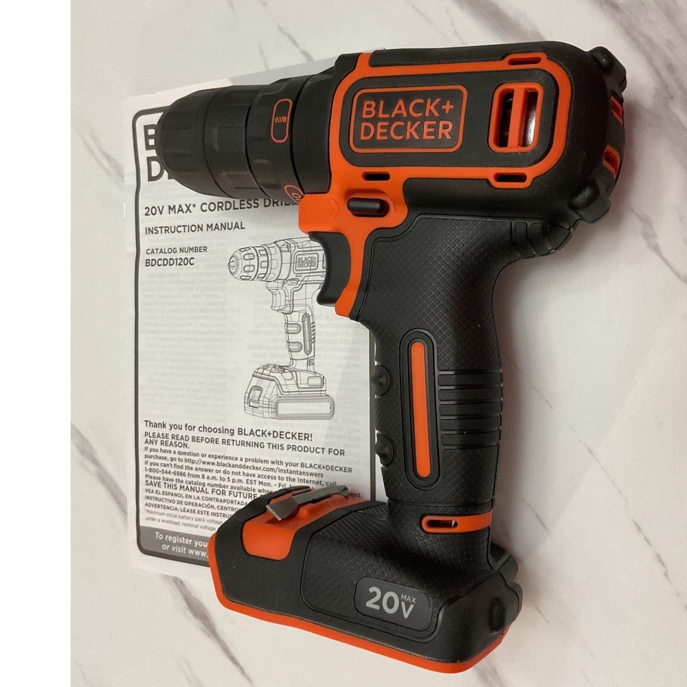 Black+Decker 20V MAX Cordless Drill Driver BDCDD120C Open Box