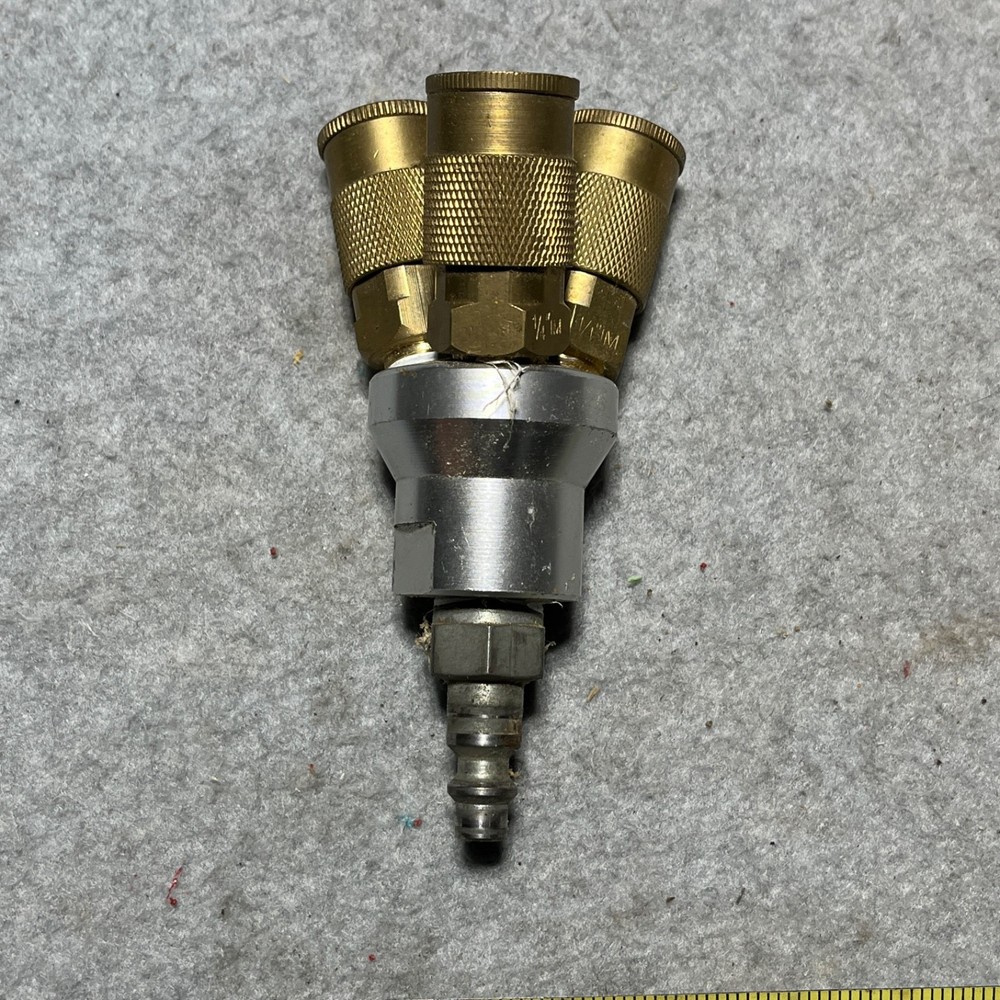 Metal Triple Extender Air Changing Coupler Adapter Socket 1/4” Brass