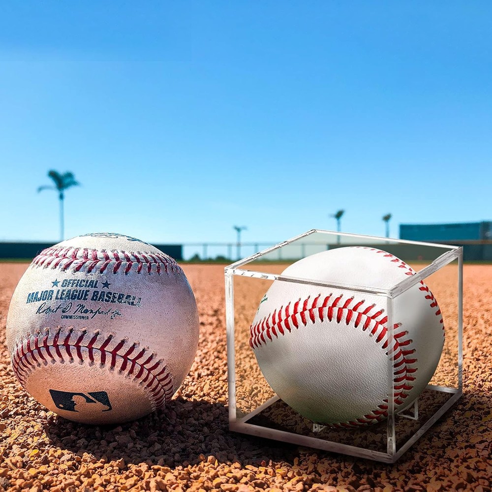 8 Pack Baseball Display Case, UV Protected Acrylic Boxes for 8 Pack, Clear