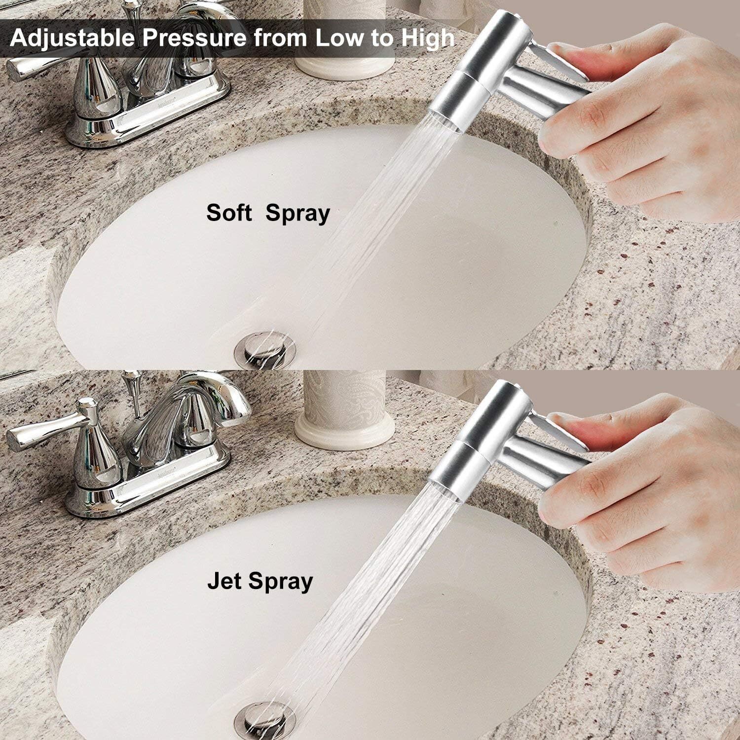 Toilet Shattaf Adapter Hose Bidet Spray Stainless Steel Handheld Shower Head US