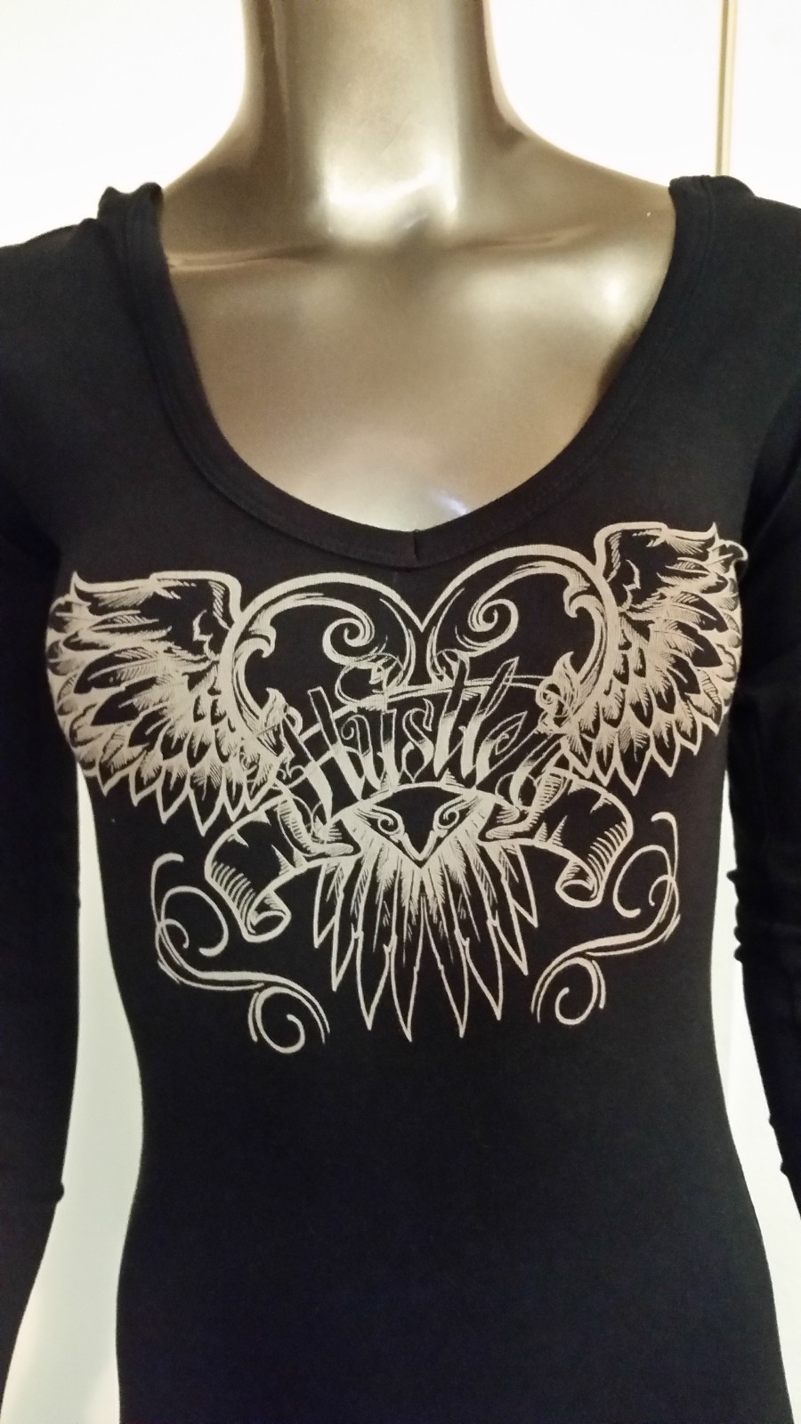 new womens hustler tattered long sleeve hoodie retail 48.00