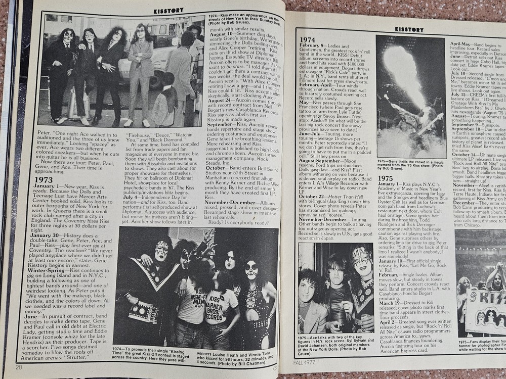 KISS CREEM SPECIAL EDITION Magazine 1977 Complete with centerfold poster