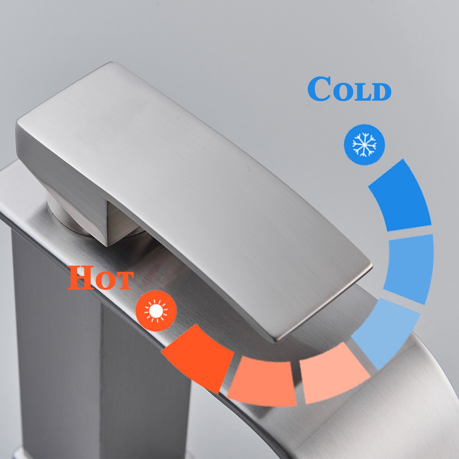 Bathroom Sink Faucet Brushed Nickel Single Handle Waterfall Vanity Basin Mixer