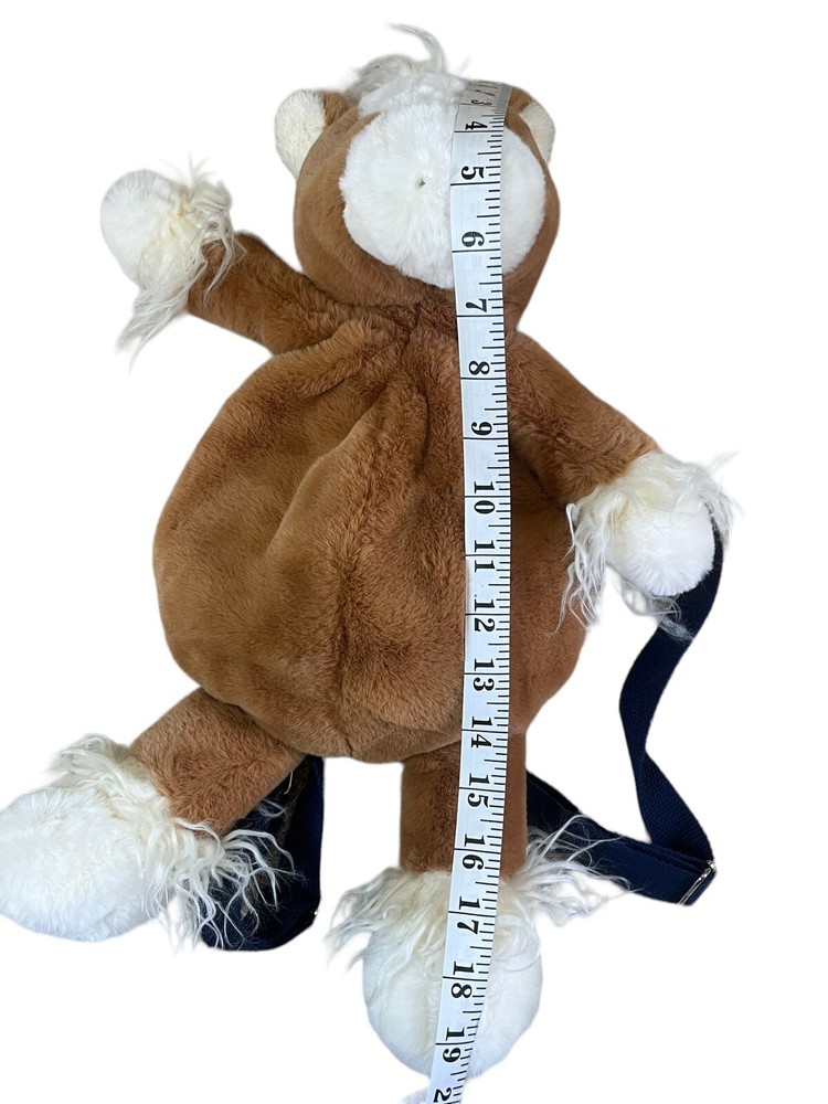 Mudpie Backpack Plush Horse Pony Adjustable Straps Brown/ White Cosplay
