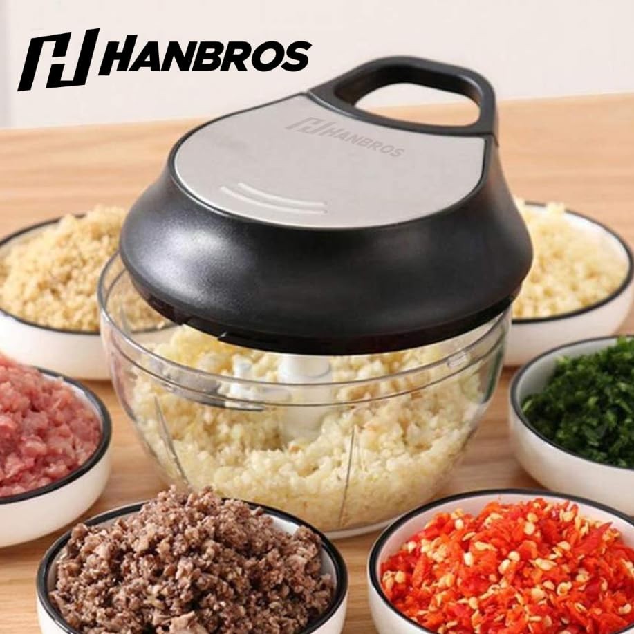 Manual Food Processor Vegetable Chopper, Portable Hand Pull String Garlic Min...