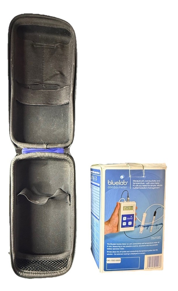 Bluelab Combo Meter pH EC Temperature Nutrient Solution Tester Kit Probes Case