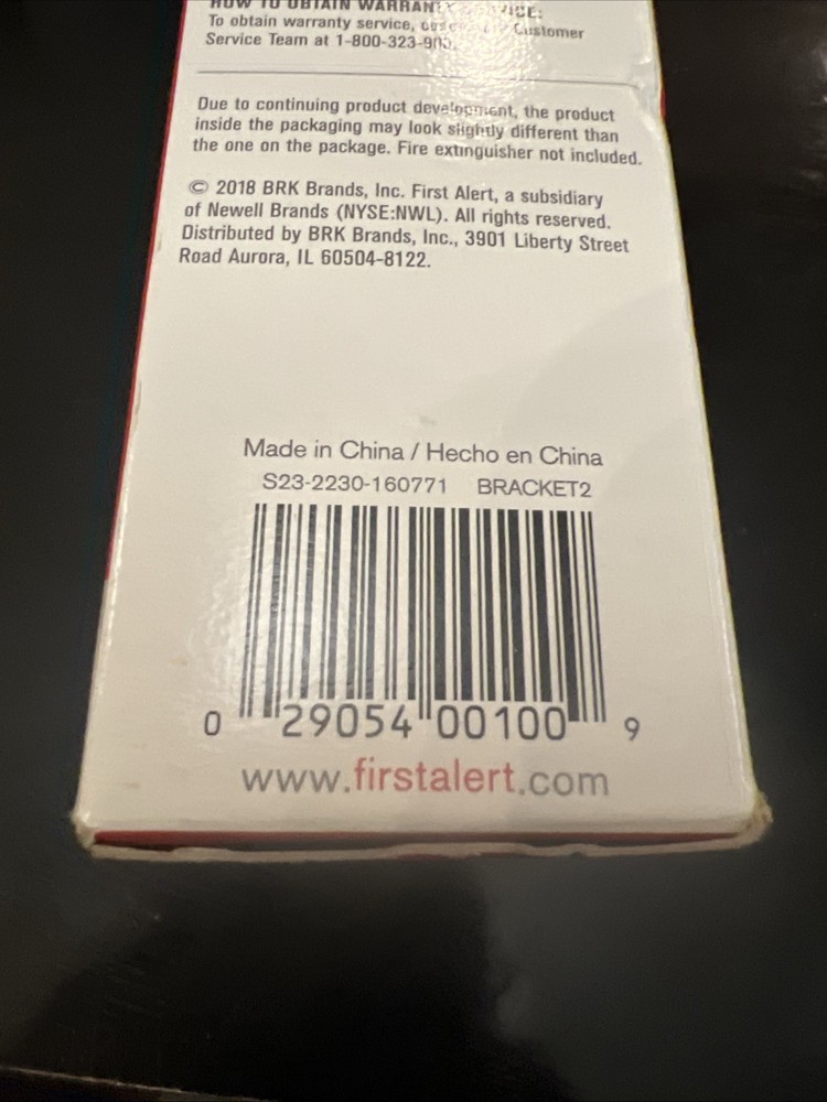 New First Alert BRACKET2 Small Fire Extinguisher Mounting Bracket 7.8 H x 2 W